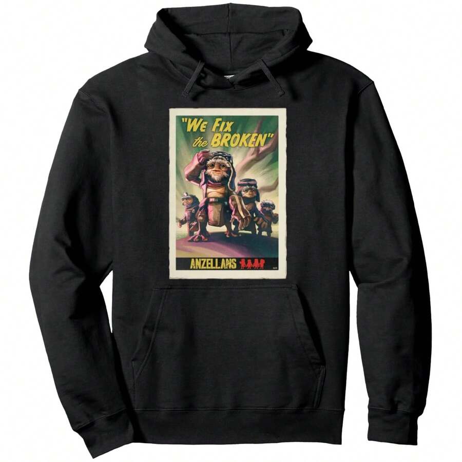 Stars Warss The Mandalorians And Grogu Anzellans Fix The Broken Pullover Hoodie - Đen 2 - Xem 1