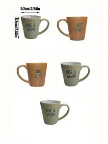 1pc 68ml Retro Mini Italian Espresso Cup, Ceramic Letter Decor Small Tea Cup, Suitable For Coffee Shop, Home Coffee Maker, Afternoon Tea, Gift - Multicolor - View 17