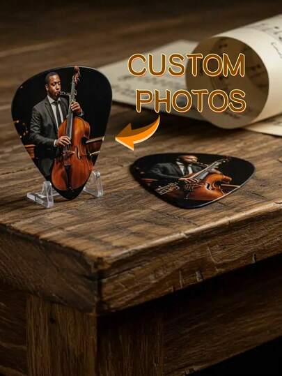 Customized Personalized Guitar Pick, Can Print Personal Photos, Pet Photos, Family Photos, Couple Moments, And Children's Cute Looks, Create Exclusive Music Accessories. Suitable For Band Performances, Daily Practice, Stage Shows, Music Recording, Tour Souvenirs, Practical And Commemorative.