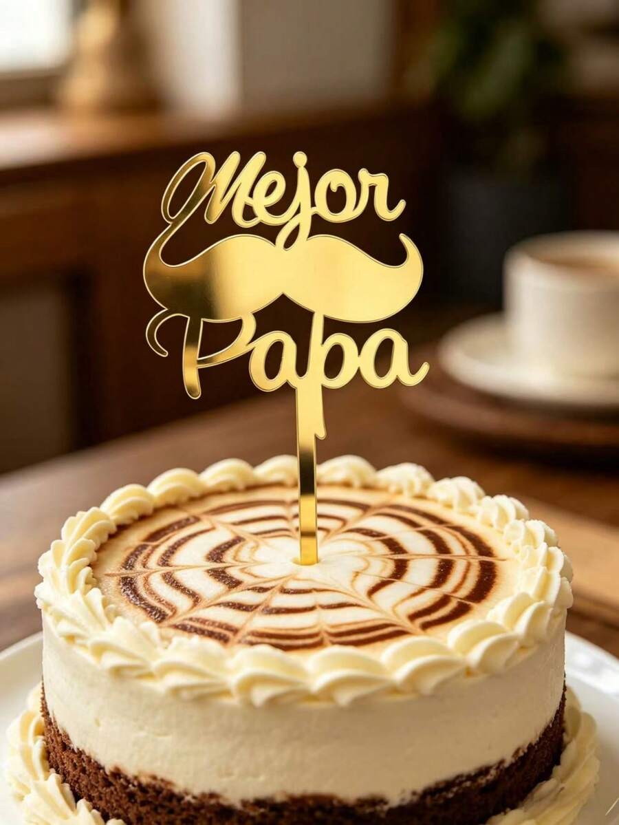 3/6/9入 西班牙父親節快樂風格壓克力蛋糕插牌 PMMA 生日蛋糕裝飾插牌 烘焙裝飾 烘焙用品 廚房用品 適用於萬聖節、聖誕派對與慶祝裝飾 - styleD - 查看 1