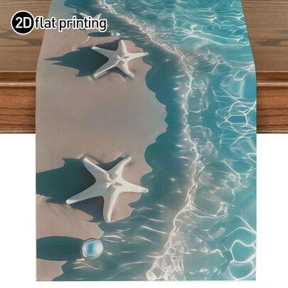 Bộ 1/4/5/6/7 chiếc khăn trải bàn hình sao biển phong cách mùa hè, khăn phủ chống bụi cho lò vi sóng, tấm bảo vệ, thích hợp trang trí bàn ăn trong nhà và ngoài trời cho các dịp lễ, bộ trang trí nhà cửa, bộ trang trí phòng khách, bộ trang trí phòng ngủ, bộ trang trí phòng ăn, chất liệu giống như vải lanh, nhiều kích cỡ, trang trí bàn ăn, khăn trải bàn, khăn phủ lò sưởi, tấm lót bàn, thảm cách nhiệt, trang trí nhà cửa.