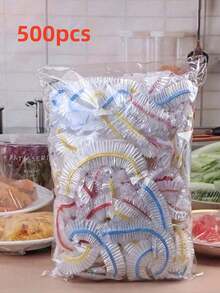 50/100/200/300/500pcs Reusable Elastic Food Storage Covers - Transparent Stretchable Plastic Food Wrap, Suitable For Leftovers, Fruits And Vegetables - Suitable For Kitchen, Refrigerator And Countertop Storage, Also Suitable For Wedding Decor, Christmas Decor, Birthday Decor - Multicolor - View 15
