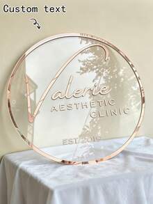 Personalized Rose Gold Transparent Acrylic Business Sign , Custom Round Sign For The Wall, Office Business Sign, Custom Logo Sign, Outdoor Business Sign, Beauty Salon Decor, Custom Boutique Logo, 3D Business Logo, Modern Sign Acrylic Sign, Custom Logo Sign, Round Acrylic Logo Sign, Business Logo Sign, Salon Sign, Sign For Business, Acrylic Business Sign - Multicolor - View 3