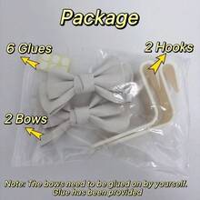 AD High-End Leather Bowknot Multi-Function Car Seat Back Hook, Hanging Organizer - White - View 4