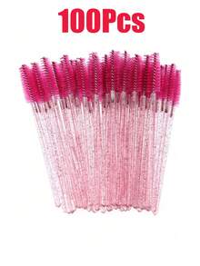 100pcs Disposable Mascara Wands, Crystal Eyebrow Brush, Eyelash Extension, Eyelash & Makeup Brushes - Multicolor - View 13
