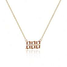 1pc European And American Fashion Style Cubic Zirconia Personalized Design Number 111-999 Angel Pendant Necklace For Women - Yellow Gold - View 13