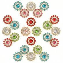 100 pezzi di strass a forma di girasole, strass in vetro adatti per artigianato e abbigliamento fai-da-te - Strass a forma di girasole - Visualizzare 5