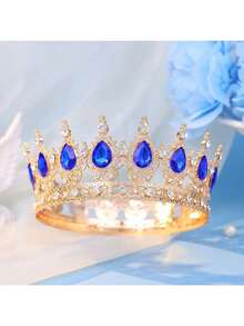 1 pieza Diadema decorativa de lujo con diseño de corona de strass para damas, corona real, accesorio elegante para novia, decoración para eventos, fiestas y festivales - Multicolor - Ver 5