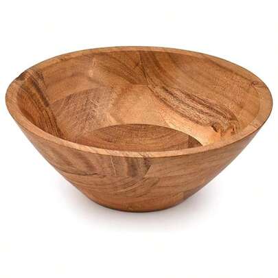 Kaizen Casa Fruit Bowl Acacia Wood Bowl Adds Rustic Charm To Kitchen Counters Or Serves As A Decorative Bowl Vintage Farmhouse Dcor, Housewarming (Xx 2.5)