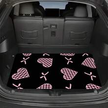 1 pieza Alfombra de maletero de coche con diseño de lazo rosa a lunares - Forro de carga resistente a todo tipo de clima con diseño de lazo rosa de moda, protección interior fácil de limpiar, adecuado para la mayoría de vehículos, perfecto para regalos del Día de San Valentín y el Día de la Madre - lazo de lunares - Ver 7