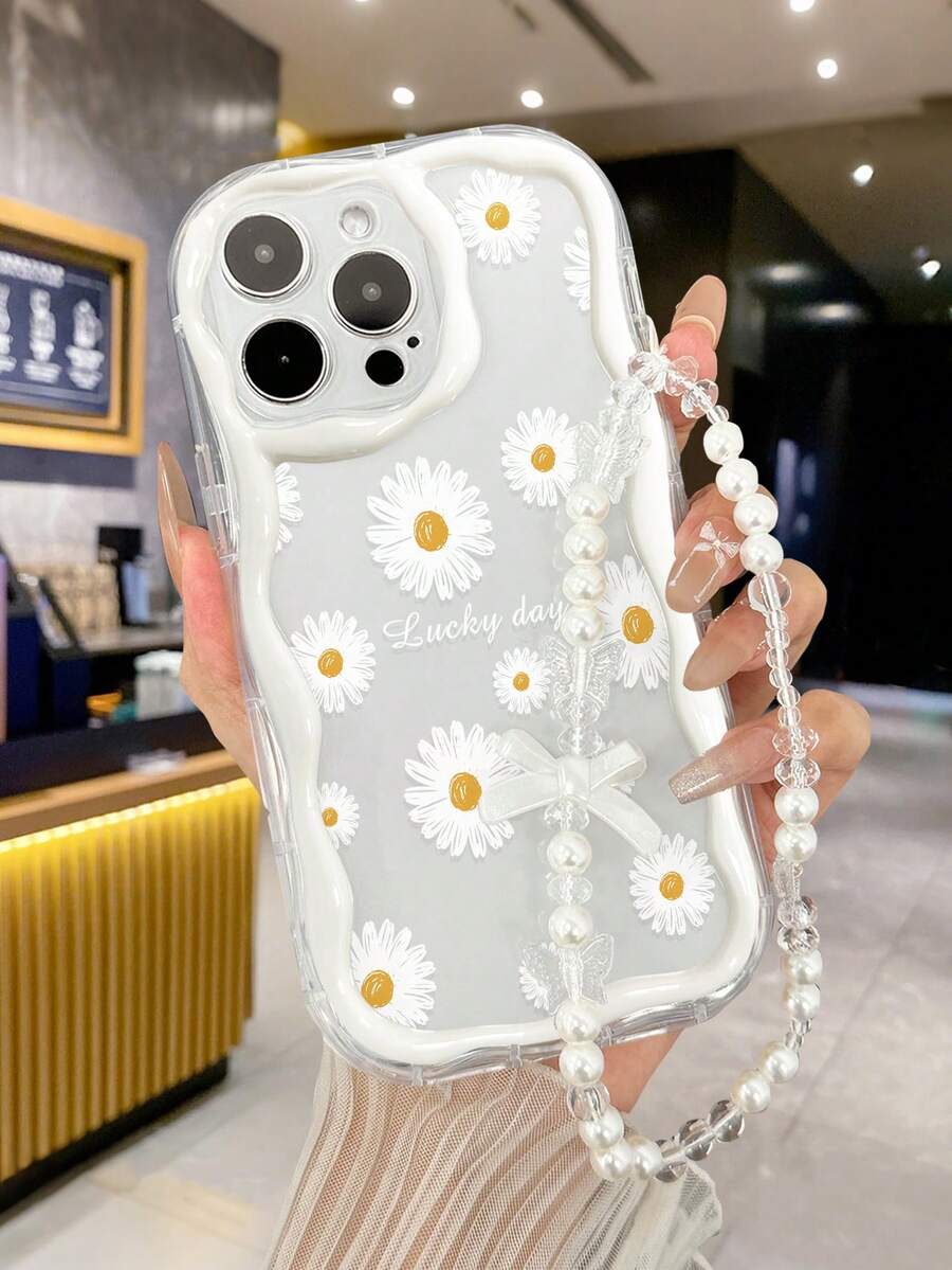 菊花图案乳白色透明涂层手机壳,兼容 14/14 Pro Max、16/16 Pro Max、13/11/12/16、Galaxy S23/S24、Note 11 4G、11 Lite、A53、A14、A23、A24、A32、A33、A34、A51、A52、A53、A54、A71、A72、A73、S20 FE、S21、S22、S25 Ultra、S25、S25+ - 彩色 - 查看 1