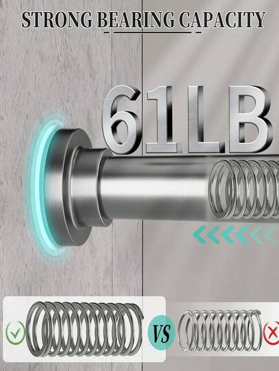 Pachet reglabil tijă de dulap din oțel inoxidabil, tijă extensibilă pentru prosoape de baie, umeraș pentru haine, tijă pentru perdea, tijă de agățat dulap, tijă extensibilă pentru perdea de duș, tijă de balcon - nu necesită găurire, potrivită pentru perdele, uși și haine de dormitor