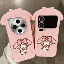 SANRIO 1个时尚创意蝴蝶结波点旋律粉色硅胶防水防震手机壳，可爱时尚，兼容苹果17系列、11/12/12 Pro、13/14/15、13 Pro/14 Pro/15 Pro、12 Pro Max/13 Pro Max/14 Pro Max/15 Pro Max、16、16 Pro、16 Pro Max、17、17 Pro、17 Pro Max、XR、XS、XS Max、7P、8P、6P、6/7/8、14/15/17 Pro/17 Pro Max - 粉色 - 查看 5