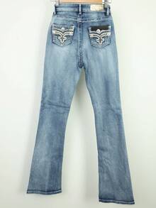 Flattering Flared Denim Pants With Decorative Pockets For A Unique Look. - Grayish Blue LMKF024guion1 - View 9
