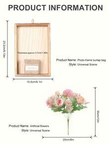 1pc Wooden Art Wall Frame With Artificial Flower Vase, Suitable For Spring/Summer Home Decor, Bedroom/Living Room Decoration, Wedding Season, Mother's Day/Teacher's Day Gift - Retro Photo Frames - View 9