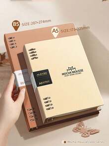 Sổ tay rời A5/B5 màu nâu nhạt, thiết kế tinh tế, ruột sổ có thể thay thế, gáy lò xo rời, giấy dày, dung lượng lớn, 60 tờ/120 trang, phù hợp cho việc học tập, ghi chép công việc, v.v. Đây là một loại sổ tay rời đặc biệt. (Tất cả hình ảnh đều là ảnh thật. Tuy nhiên, do sự khác biệt về địa điểm chụp, điều kiện ánh sáng và góc độ, có thể có sự khác biệt về màu sắc. Những người nhạy cảm với sự khác biệt này nên tránh sử dụng sản phẩm.) - nhiều màu - Xem 7