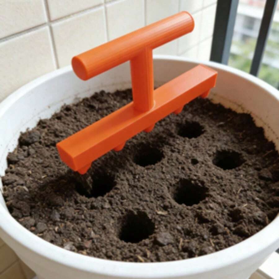 Foraterra per semina da giardino, attrezzo da giardinaggio, foraterra per semina di ortaggi e fiori domestici, attrezzo per semina su balcone, attrezzo per foratura precisa per piantare in giardino, attrezzo ausiliario per piantare semenzali in vaso - A - Visualizzare 1