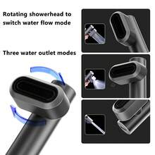 1pc Portable Travel Shower Head With Pressure Boost, Mini Handheld Shower Sprayer, Toilet Bidet Sprayer, 3 Spray Modes, Durable Plastic, Water-Saving Design, Shower Head For Bathroom, Modern Bathroom Accessory, Toilet Accessory, Shower Accessory, Holiday Gift (Hose Not Included) - Multicolor - View 5