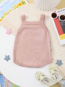 Enterizo de punto bordado con ovejas lindas, bebé, regalo de bautizo - Rosa - Ver 7