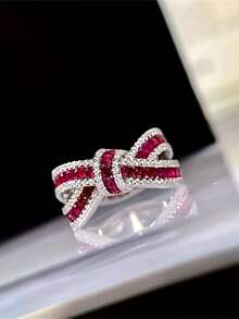 1枚奢华优雅蝴蝶结设计戒指，小巧简约，百搭日常佩戴，适合通勤、送礼、度假等场合。 - 戒指 - 查看 12