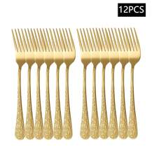 4/6/8/12pcs Gold Stainless Steel Cutlery Set, Suitable For Restaurants, Hotels, Home Kitchen, Parties, Picnics, Dishwasher - Gold - View 13
