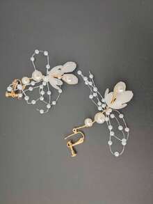 4 chiếc băng đô vòng hoa trắng, phụ kiện tóc cho bé gái, phụ kiện cài tóc đính ngọc trai cho đám cưới, băng đô cài tóc dự tiệc, phụ kiện chụp ảnh. - trắng - Xem 6