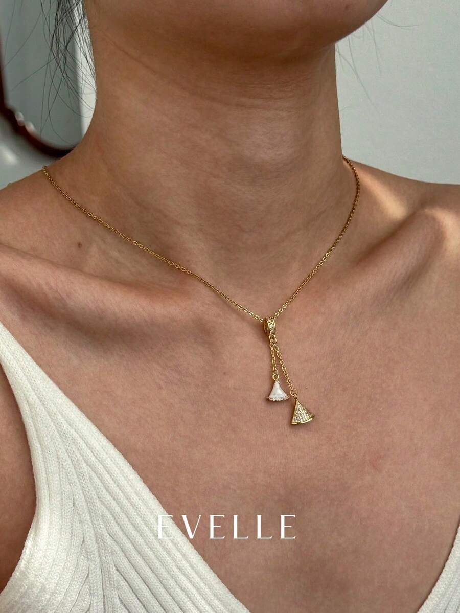 1pc 18K Gold Plated Necklace, Versatile Texture, Suitable For Dates, Gatherings, Gifts, And Daily Wear - Gold - View 1