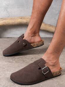 Dép lê unisex, phù hợp cho mọi mùa, đế chống trơn trượt và bền chắc, thiết kế chữ trên phần trên, thời trang và dễ mang. - màu nâu - Xem 1