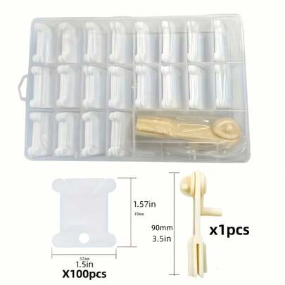 Bộ 101 hộp đựng chỉ nha khoa, hộp nhựa đựng đồ có dán hình chữ thập trang trí.