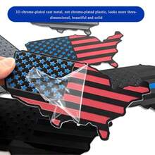 USA Flag Map Fender   Car 3D Aluminum Car Amen Flag Badge National Map Decal Pattic Bumper Sticker Door R Universal Exter Accessories  Se Truck SUV Blue - Blue - 查看 5