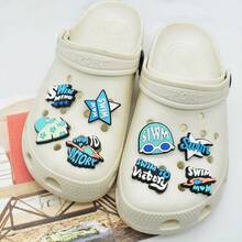 18件套游泳鞋饰品，适用于木屐、凉鞋、鞋子、腕带、凉鞋和手链。 - 18Pcs Swimming - 查看 2