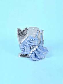 1pc Bow Tie JK Skirt Rabbit Leash, Adjustable Rabbit Harness, JK Skirt Rabbit Harness, Cute Bow Tie Pattern, Suitable For Small To Medium Pets, Small Animal Collar And Leash, Harness With Leash, Adjustable Leash, Dog Supplies, Cat Supplies - Multicolor - View 7
