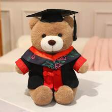 PhD Graduation Cap With Teddy Bear Ribbon | Creative PhD Graduation Souvenir, Plush Teddy Bear Doll, Dormitory Decoration Photo Prop, Graduation Season Gift For Teachers, Classmates, And Friends. - Multicolor - View 8