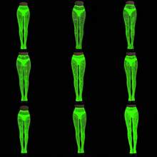 Fluorescent Pantyhose, Luminous Fishnet Stockings, Green Light Sexy Tattoo Lace, Jacquard Lace Hollow Stockings - Màu huỳnh quang 01 - Xem 2