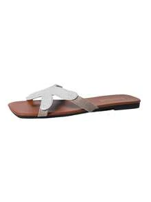 2026 New Flat Slide Sandals/Solid Color, Flat Design, Exquisite Pearl & Starfish Decor On Upper, Slip-On Style, Easy To Wear & Clean, Elegant & Refined, Fashion Versatile, Suitable For Daily Wear, Shopping, Dating, Vacation, Travel - Brown - View 8