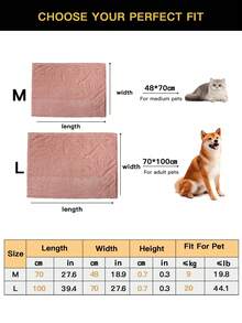 1 buah Selimut Hewan Peliharaan Flanel Hangat & Lembut, Cocok untuk Kucing & Anjing, Selimut Lembut dan Nyaman yang Dapat Dicuci, Kepadatan Tinggi 280gsm, Pola Nanas Polos - 46*70 - View 2