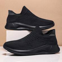 Giày thể thao nữ casual, thoải mái, thoáng khí, chống bụi, phù hợp cho phòng tập, đi làm, đi bộ, màu đen trơn, thiết kế giày thể thao thanh lịch, hàng mới về. - màu đen - Xem 9
