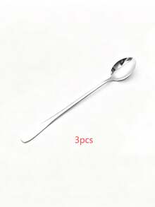 1/3/5 piezas Cucharas de acero inoxidable con mango largo, Cuchara de café/Cuchara de agitar/Cuchara de sandía/Cuchara de arroz, Adecuado para oficina, cocina, regalo de Navidad - Multicolor - Ver 10