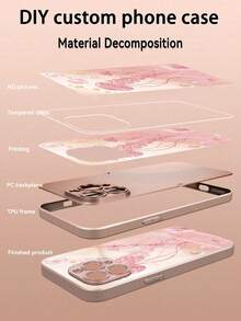 1pc Cute & Dreamy Jellyfish, Ocean Elements, Healing Aesthetic Soft & Fresh Romantic Temper Glass Phone Case Compatible With Iphone/, Elegant & Adorable Gift For Girlfriend, Wife Or Friend On Birthday, Valentine's Day, Anniversary - Pink - View 2
