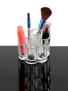 1pc Transparent Plum Blossom Shaped Lipstick Holder Display Stand, Makeup Storage Box For Lipstick, Eyebrow Pencil, Eyeliner - Multicolor - View 1