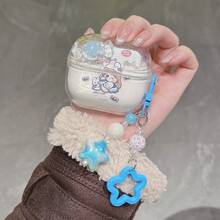 1pc Cute Cartoon Transparent Earphone Case With Pendant, Suitable For Samsung Galaxy Wireless Earbuds Protective Cover - Multicolor - View 21