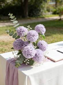3-Pack 11.02-Inch Artificial Chrysanthemum Bouquets, Suitable For Decoration, Bedroom Decor, Weddings And Events, Artificial Flowers, Home Decor, Valentine's Day Bouquets, Spring Decorations. - Mauve Purple - View 9
