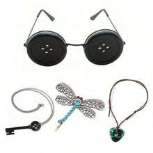 This Set Of Button Glasses, Keychains And Anime Character Costume Accessories Is Perfect For Halloween And Christmas - Multicolor - View 8