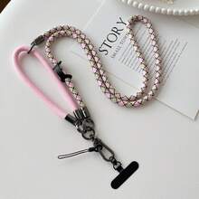 Three-In-One Multi-Functional Mobile Phone Lanyard, One Rope For Multiple Uses, Crossbody Strap, Neck Lanyard, Arm Short Rope - Đỏ / Hồng - Xem 2