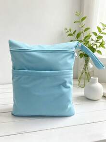 1个装防水干湿两用袋，双口袋设计，可重复使用尿布袋和旅行收纳袋 - 彩色 - 查看 7