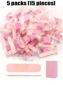 10-pack (30 st) rosa mini-nagelpoleringsblock, set med nagelfilar och träpinnar, professionellt manikyrset - Multifärgad - Visa 9