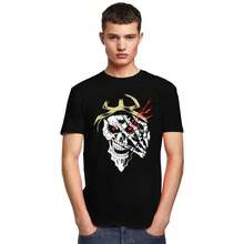Custom Overlord Skull T Shirt For Men 100% Cotton Tshirt Casual Tee Skeleton Ainz Ooal Gown T-Shirt - màu đen - Xem 6
