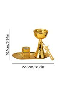 Elegant Traditional Incense Burner, Metal Minimalist Hammered Design, Luxury Gold Color Agarwood Incense Burner With Exquisite Craftsmanship, Elegant Fragrance Diffuser Suitable For Home Decor, Smokeless Incense Holder Perfect For Living Room, Bedroom, Yoga Studio, Meditation Space, Unique Incense Holder Designed For Fragrance Lovers, Personalized Commemorative Gift, Beautiful Gift For Friends And Family. - Gold - View 3