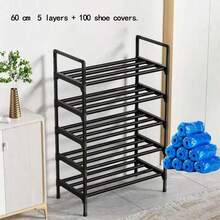 Black Metal Multi-Function Shoe Rack, Suitable For Storing Sports Shoes, Hiking Boots, Applicable For Entryway, Bedroom, Living Room - Multicolor - View 14