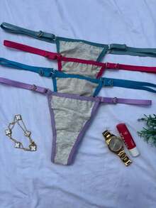 Kit 3 Calcinha com Regulagem de Coração em Algodão Respirável Fio Duplo Forro 100% Algodão Lingerie Feminina Adulto Moda Íntima - Multicolorido - Visão 4